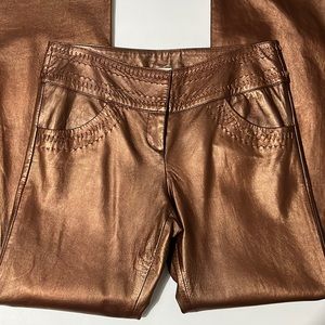 Stunning copper leather pants by Cache